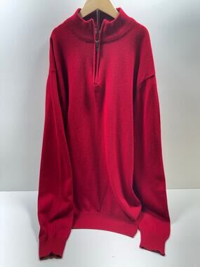 Tailored Recreation Mens Plus Sz 4X 1/4 Zip Wool Blend Pullover Sweater Dad Core